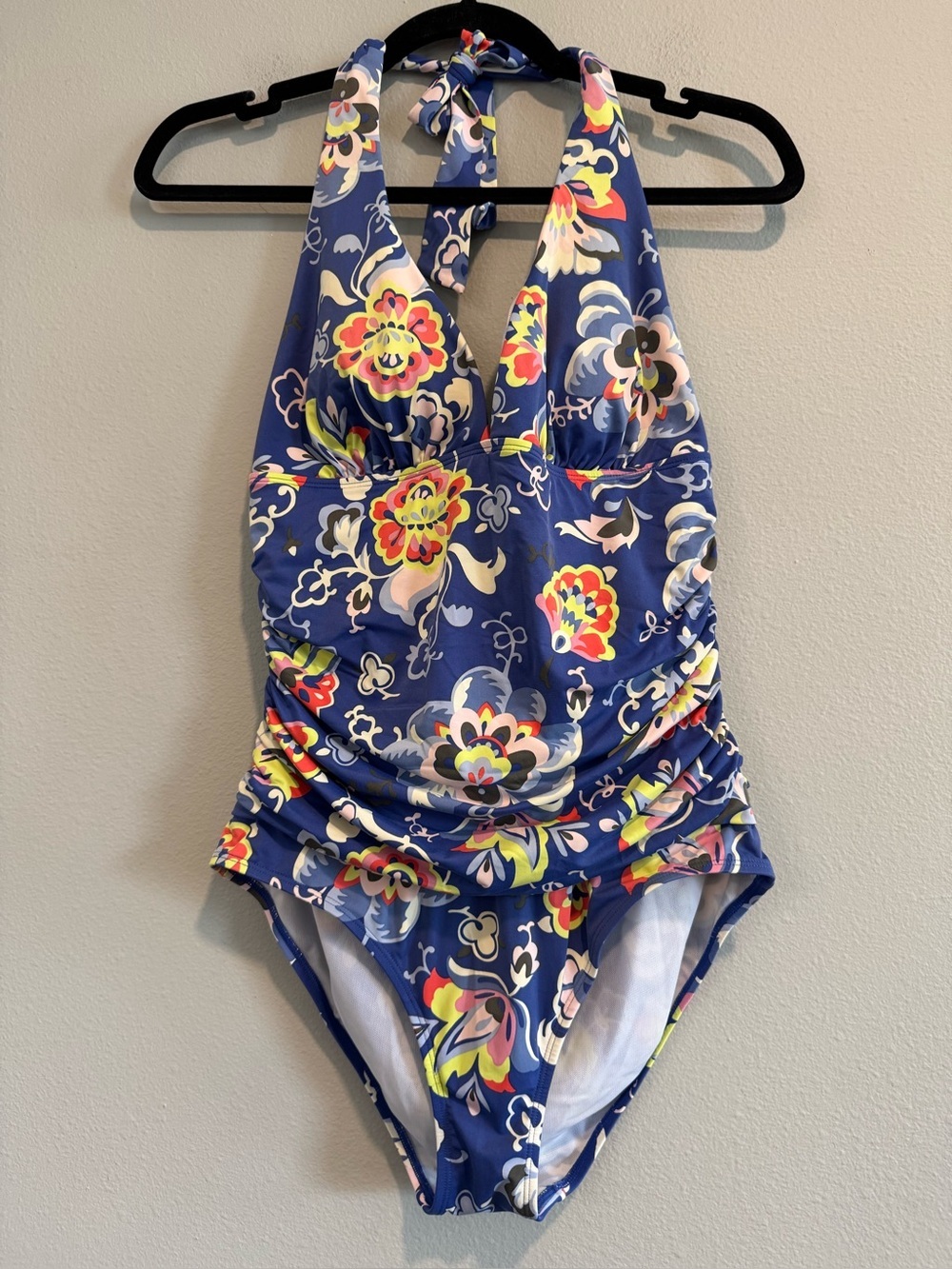 Boden Floral Blue One-Piece Swimsuit 10 - Picture 2 of 8